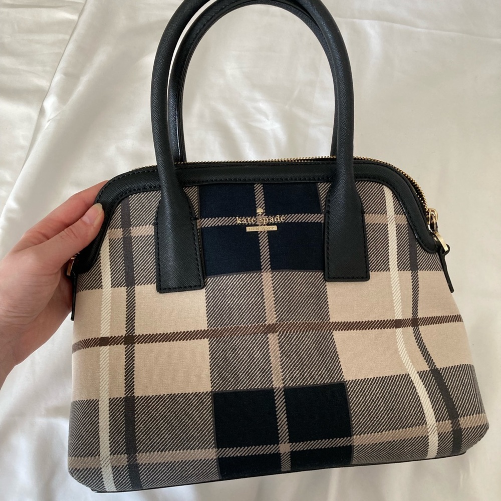 Plaid Kate spade tote bag